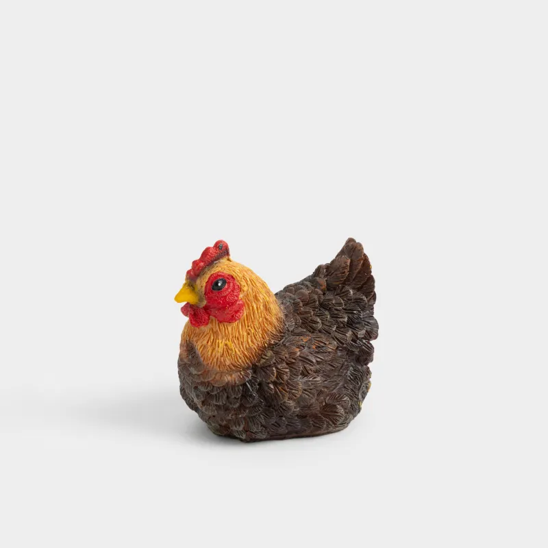 Статуэтка, 7 см, полирезин, коричнево-оранжевая, Курочка, Easter pullet