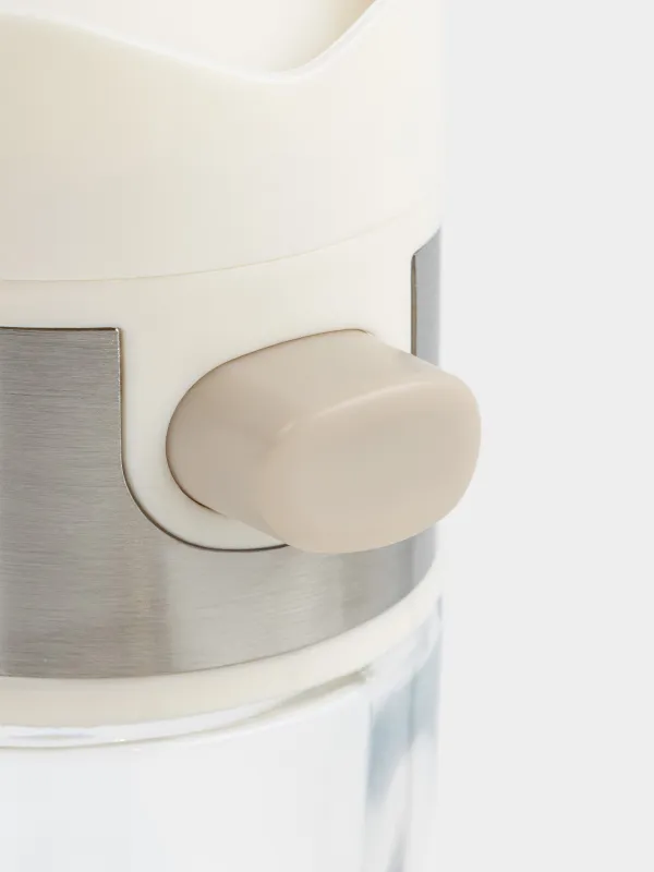 Тұз немесе бұрышқа арналған ыдыс, 12 см, түймесі бар, шыны/пластик, сүт түстес, Milk kitchen, image-2