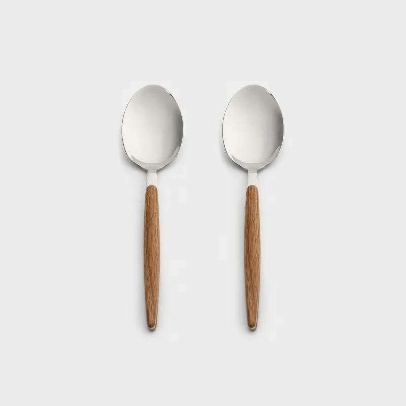 Ложка столовая, 2 шт, сталь/пластик, коричневая, Oslo