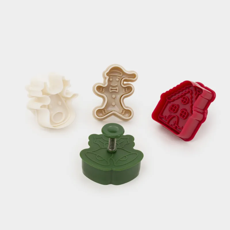 Пісіруге арналған штамп, 4 дана, пластик, түрлі-түсті, Мерекелік атрибуттар, Bakery color