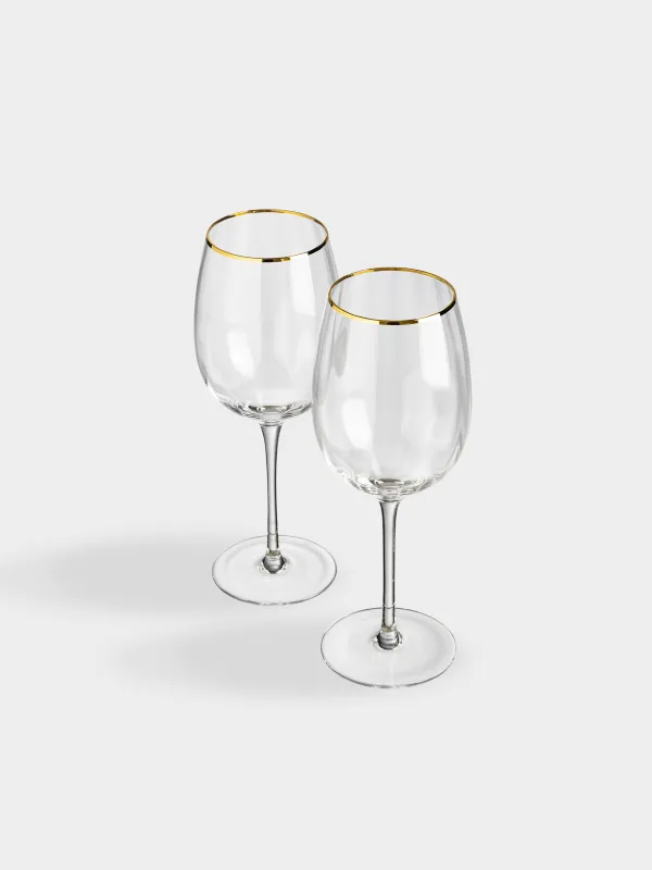 Шарап бокалы, 470 мл, 2 дана, шыны Р, алтын жиегі бар, Filo R gold, image-2