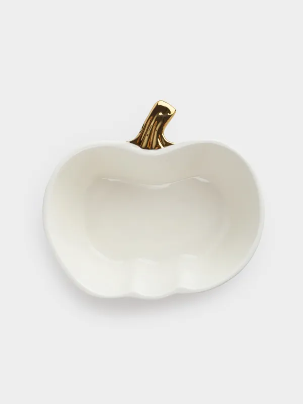 Кесе, 15х5 см, керамика, сүт алтын түстес, Асқабақ, Golden glow, image-0