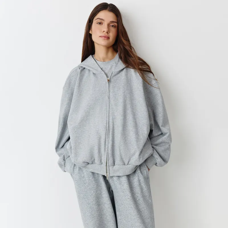 Әйелдерге арналған бүржейде, өлшемі M-L, сыдырмалы, капюшоны бар, мақта/полиэстер К, сұр, Blanca