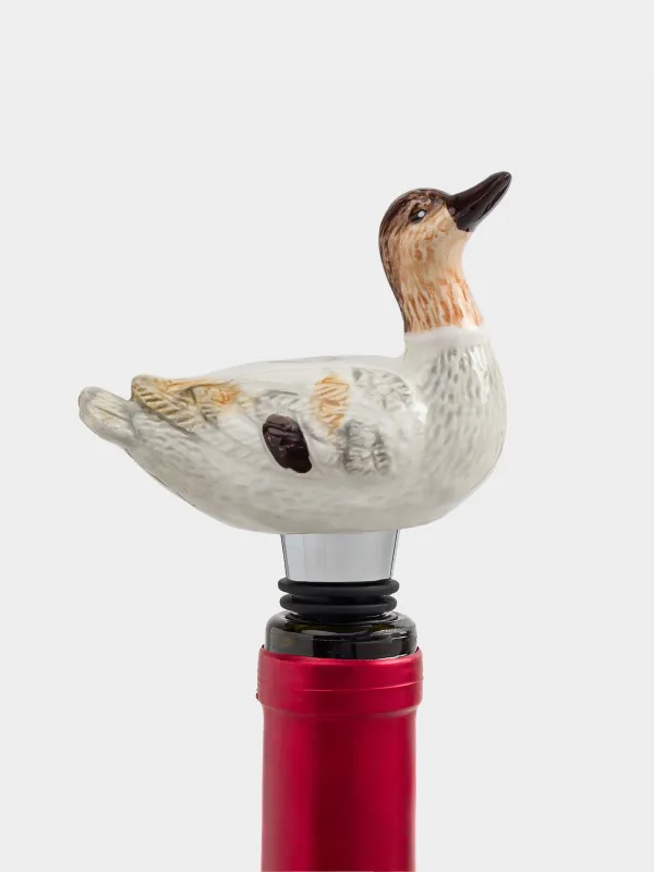 Пробка для винной бутылки, 12 см, металл/керамика D, Утенок, Duck, image-4
