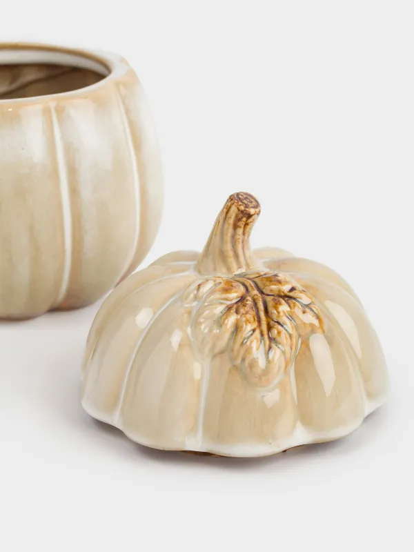 Сақтау ыдысы, 13х16 см, мл, керамика, сүтті-қоңыр, Асқабақ, Pumpkin велир, image-3