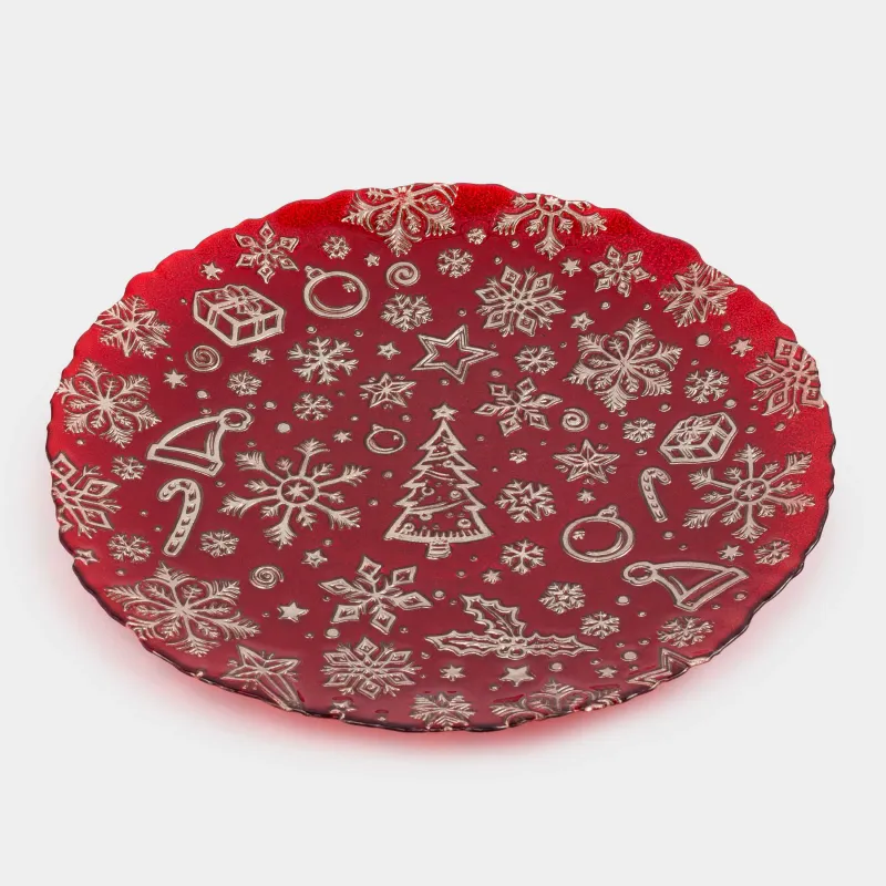 Ыдыс, 33 см, шыны, қызыл, Қар ұшқындары, Brumal, image-2