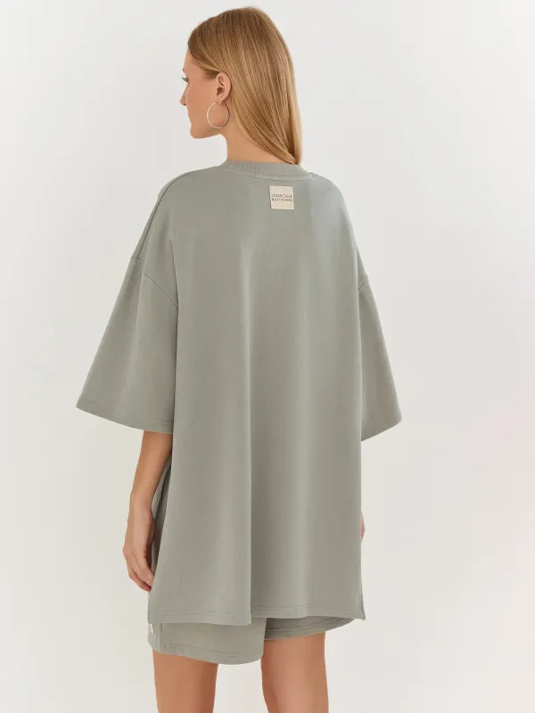 Әйелдер футболкасы, өлшемі M, мақта, хаки, Leonila, image-6