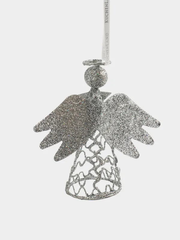 Шырша ойыншығы, 15 см, металл, күміс, Періште, Angel sparks, image-2