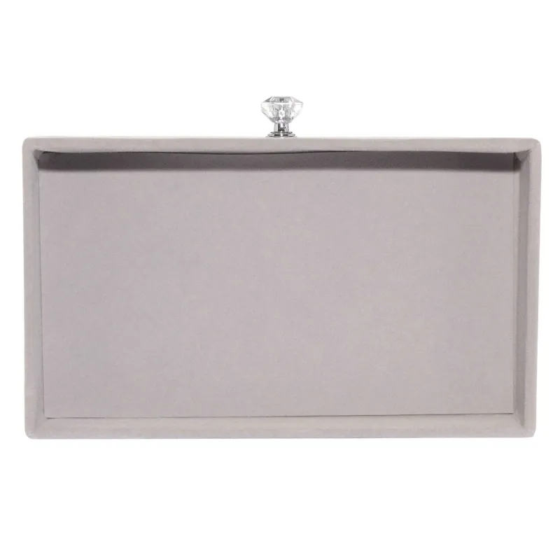 Зергерлік қорап, 22х13 см, пластик / кордюр, сұр, Аффлюанс, image-4