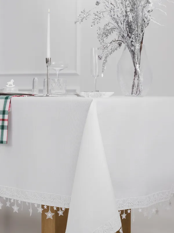 Дастархан, 170х250 см, шілтерлі, полиэстер, ақ, Жұлдыздар, Stars framed, image-3