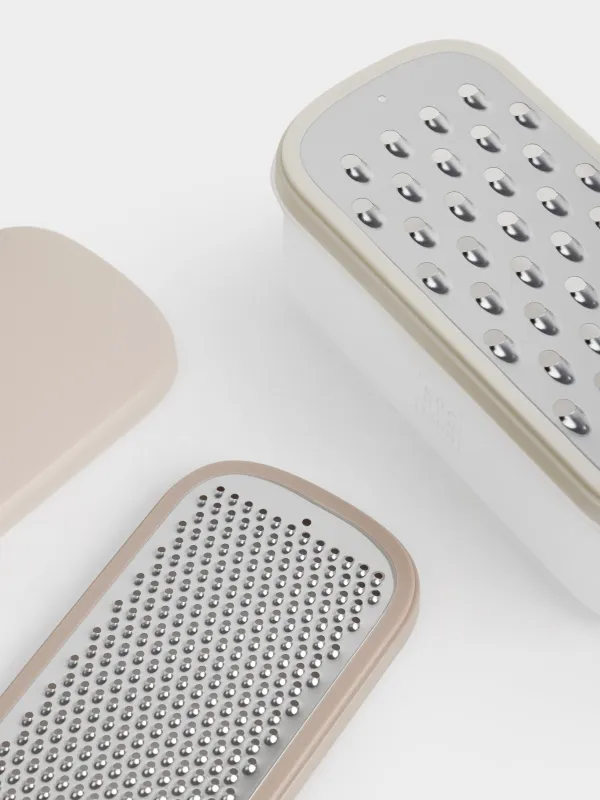 Үккіш, 19х8 см, 2 саптама, контейнері бар, қақпағы бар, пластик/болат, сарғылт-қоңыр микс, Galori, image-2