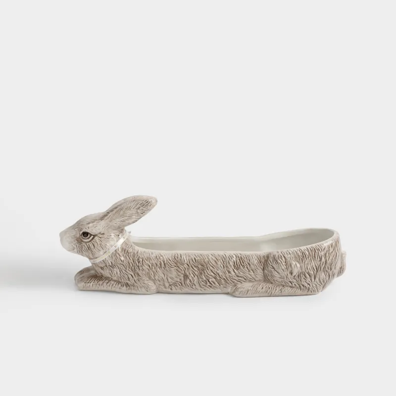 Кәмпит ыдысы, 34х11 см, керамика, қоңыр, Қоян, Easter lace