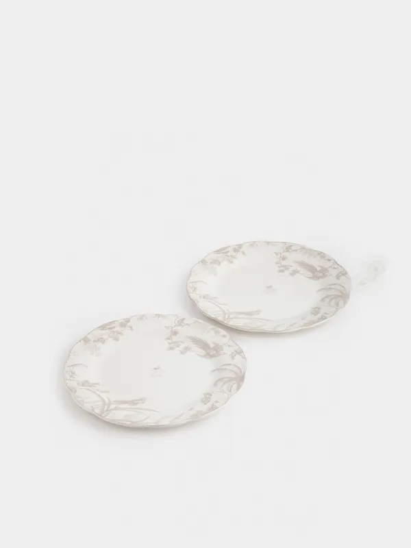 Түскі ас тәрелкесі, 27 см, 2 дана, фарфор P, ақ және сарғылт-қоңыр, Джунгли, тропикалық, image-2