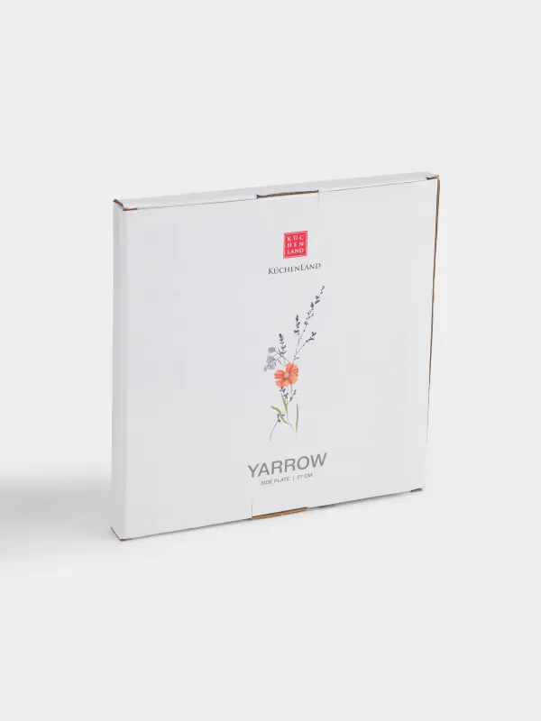 Тарелка закусочная, 21 см, фарфор N, белая, с золотистым кантом, Полевые цветы, Yarrow, image-5