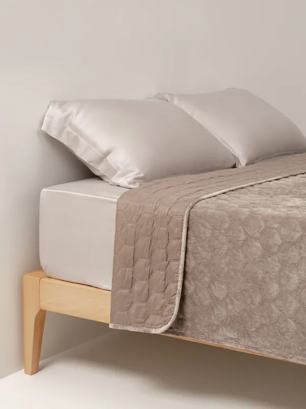 Төсек, 220х240 см, төсеніш, барқыт/микрофибра, қоңыр, Бал, Lion, Stitch velvet, image-4