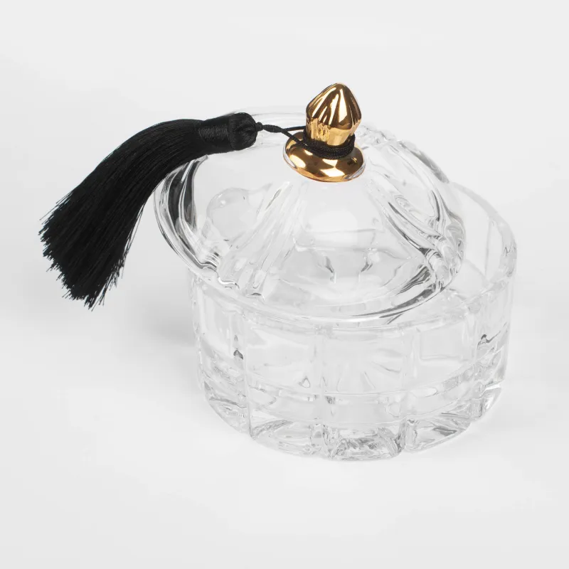 Емкость для хранения, 10x10 см, 240 мл, с кисточкой, стекло Р/вискоза, Zero, image-2