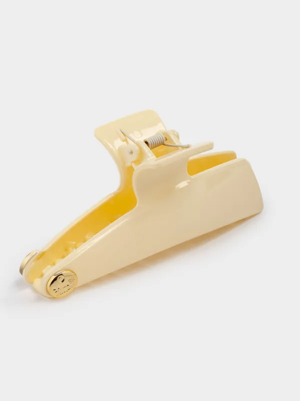 Заколка для волос, 12 см, акрил/металл, светло-бежевая, Крабик, Hair basic, image-1