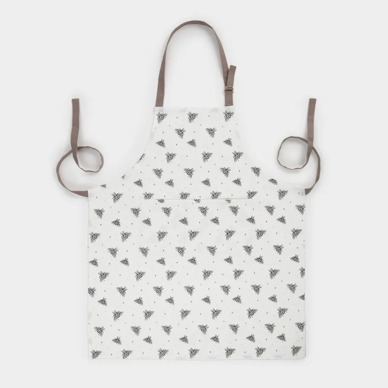 Фартук, 70х85 см, хлопок, белый, Пчелы, Honey