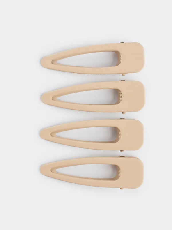 Шаш қыстырғыш, 8 см, 4 дана, металл, сарғылт, Basic, image-1