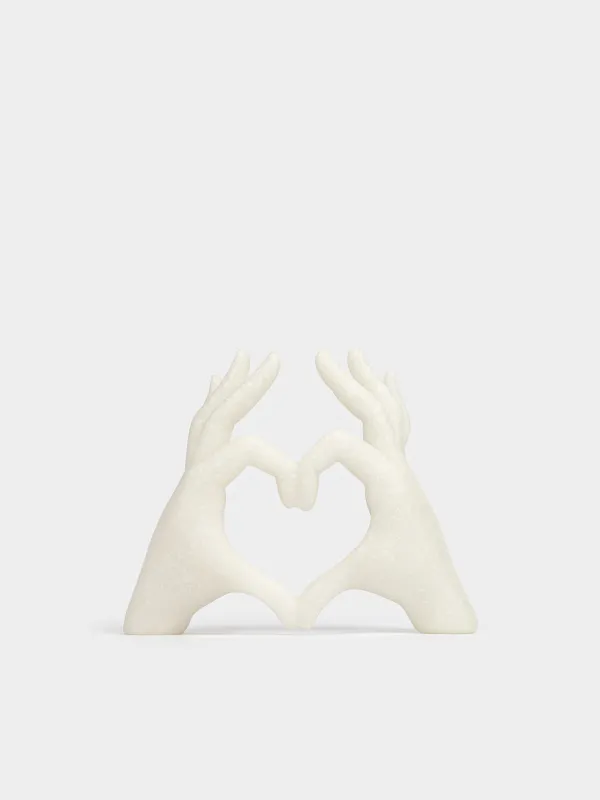 Мүсінше, 20х17 см, полирезин, сүт түстес, Жүрек қимылы, Hand, image-0