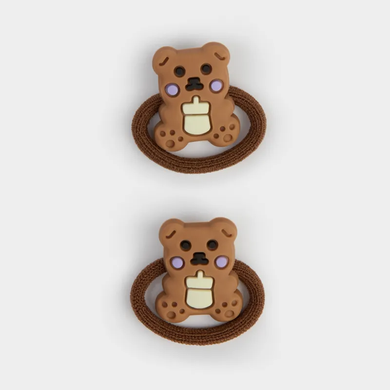 Шаш резеңкесі, 3 см, 2 дана, балаларға арналған, пластик/полиэстер, қоңыр, Қонжық, Gracile