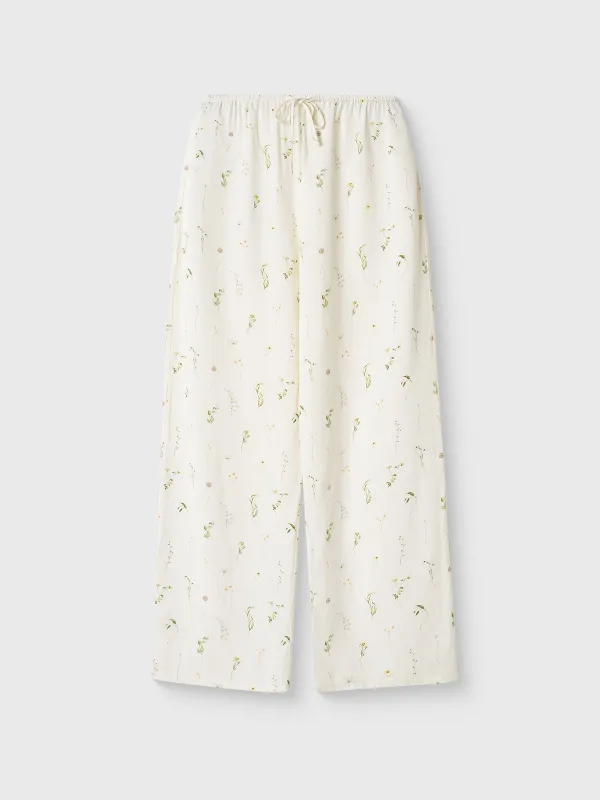 Әйелдер шалбары, үйге арналған, өлшемі S, вискоза, сүт түстес, Wildflowers, Amina, image-4