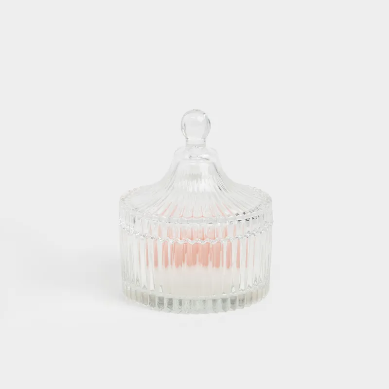 Хош иісті шам, 11х5 см, шам ұстағышта, қақпағы бар, шыны, Lychee Blossom, Қызғалдақтар, Rose