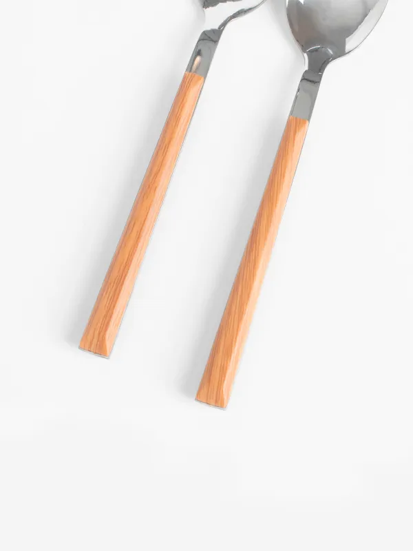 Ас қасық, 2 дана, болат / пластик, қоңыр, Prague, image-1