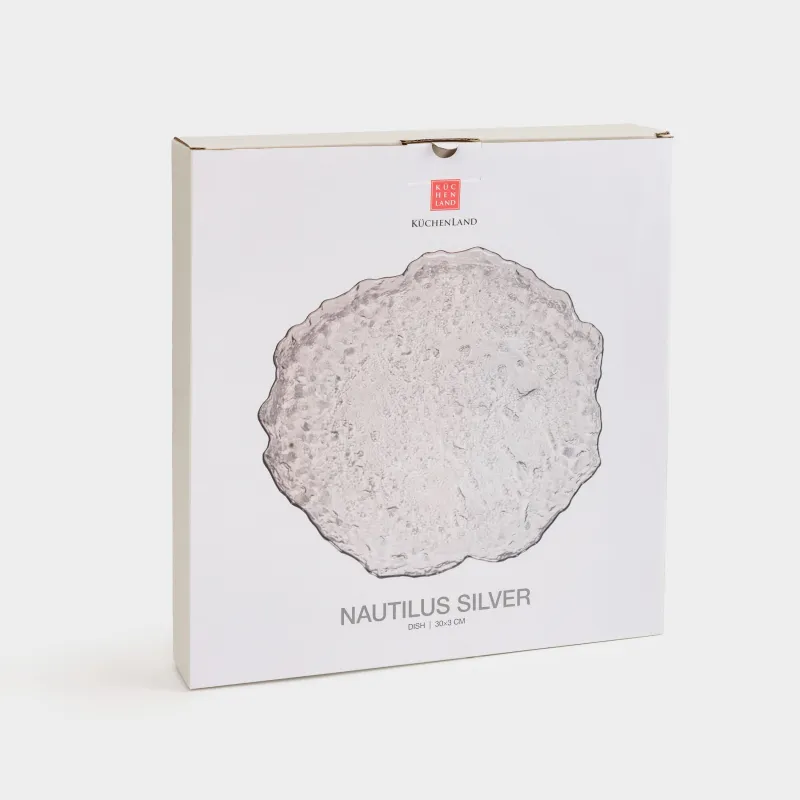 Блюдо, 30 см, с серебристым кантом, Nautilus silver, image-4