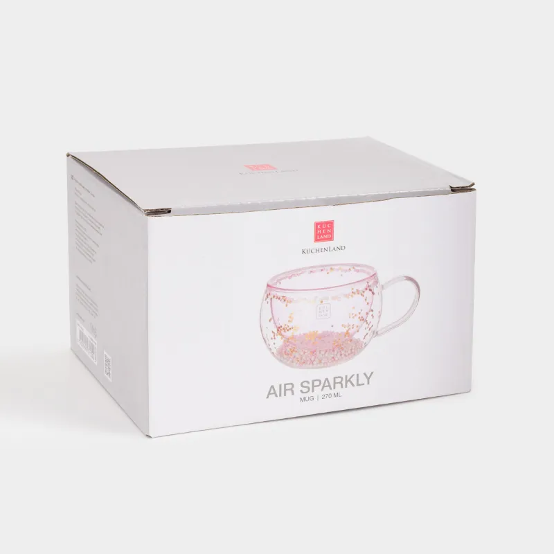 Кружка, 270 мл, с шариками, стекло Б, розовая, Звезды, Air sparkly, image-3
