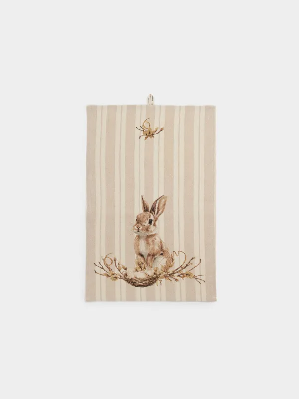 Асүйлік сүлгі, 40х60 см, мақта, сарғылт-қоңыр, Пасха қояны, Rabbit Easter, image-0