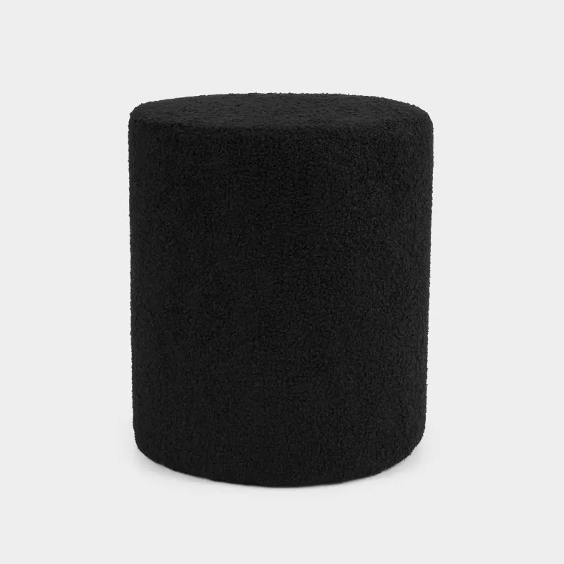 Пуфик, 37х43 см, букле, қара, Boucle, image-1