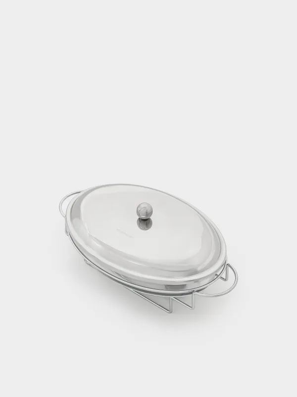 Жылытылатын ыдыс, 42х24 см, шыны Т/болат, сопақ, Classic, image-8