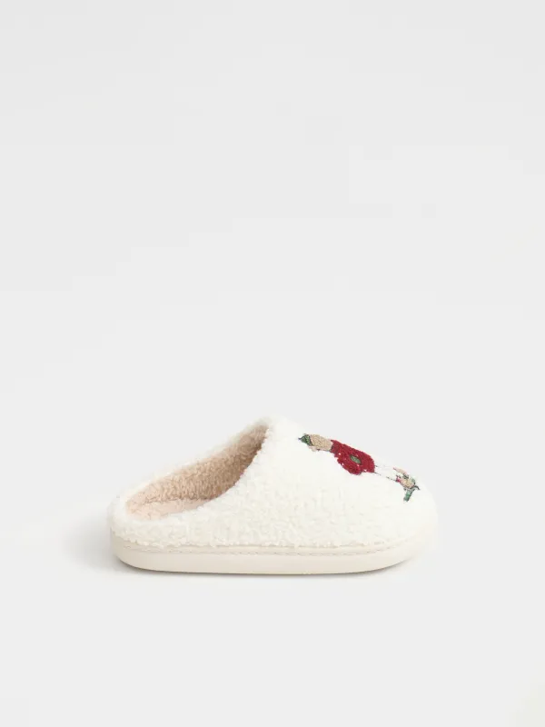 Балалар тәпішкелері, үйге арналған, өлшемі 34, жасанды үлбір, сүт түстес, Жанаттар, Needed, image-0