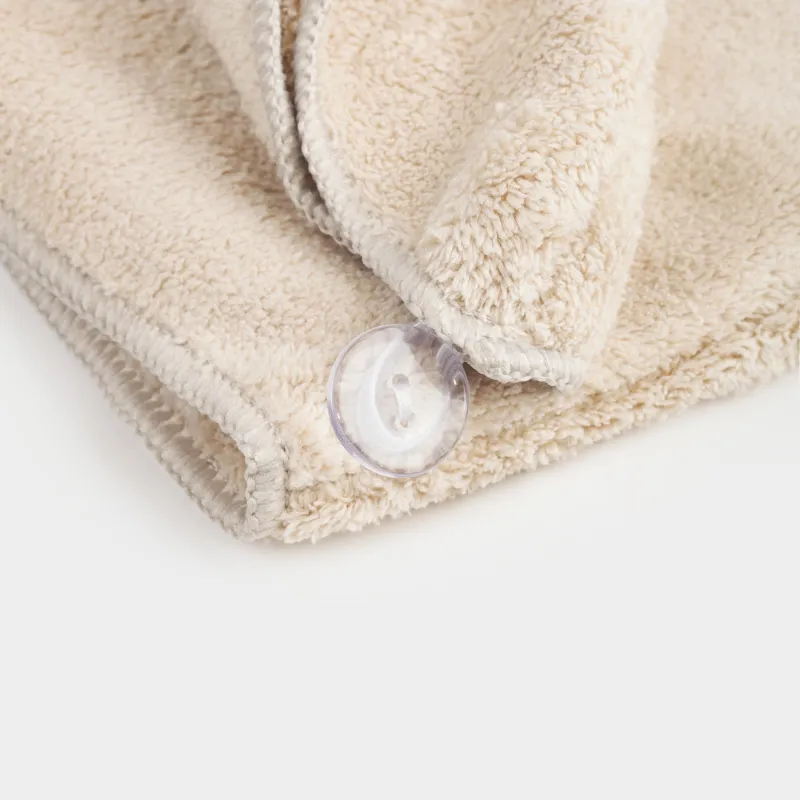 Полотенце-тюрбан для волос, 60х23 см, флис, бежевое, Showy, image-3