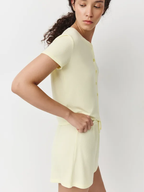 Әйелдер шорттары, үйге арналған, өлшемі S, вискоза/эластан К, сары, Nirla, image-2