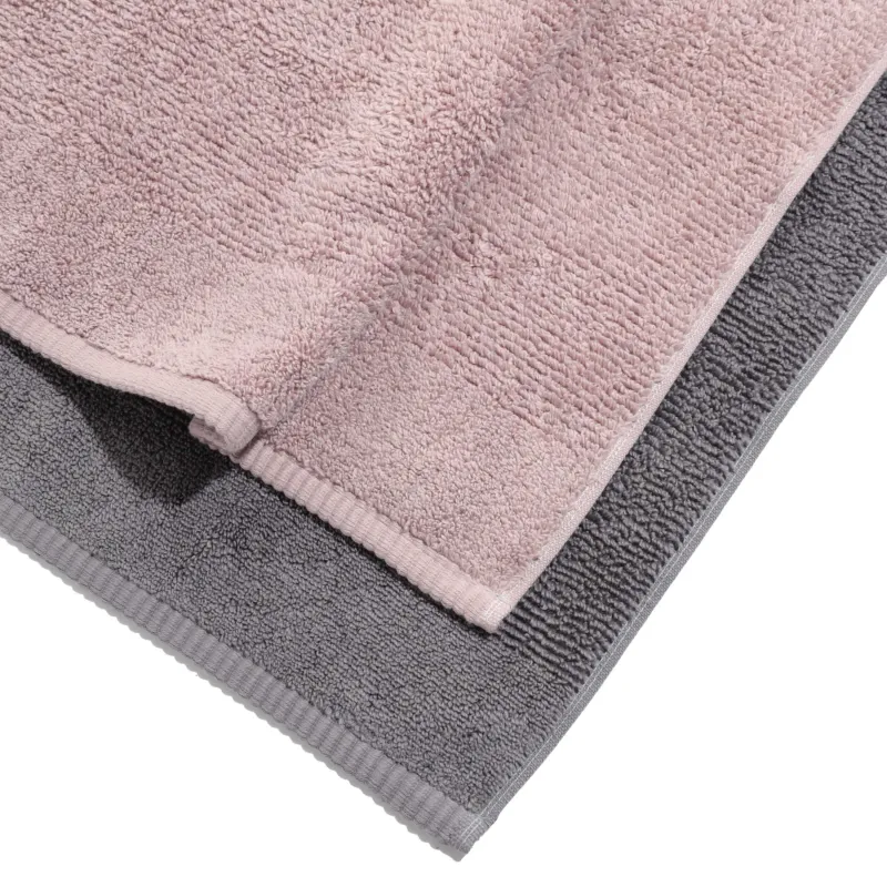 Комплект полотенец, 50х90/70х140 см, 4 шт, хлопок, темно-серый/розовый, Terry cotton, image-1