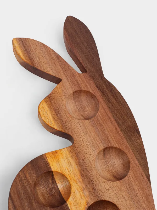 Жұмыртқа тұғыры, 20х27см, 5 бөлім, ағаш, Қоян, Noble tree, image-2