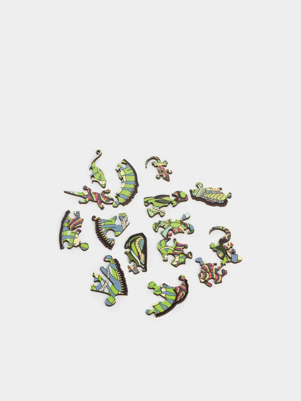 Пазл-басқатырғыш, 14х10 см, 15 бөлшек, дамытушы, МДФ, түрлі-түсті, Хамелеон, Childhood, image-1