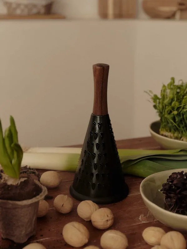 Үккіш, 25 см, болат / ағаш, дөңгелек, қара, Black style, image-6