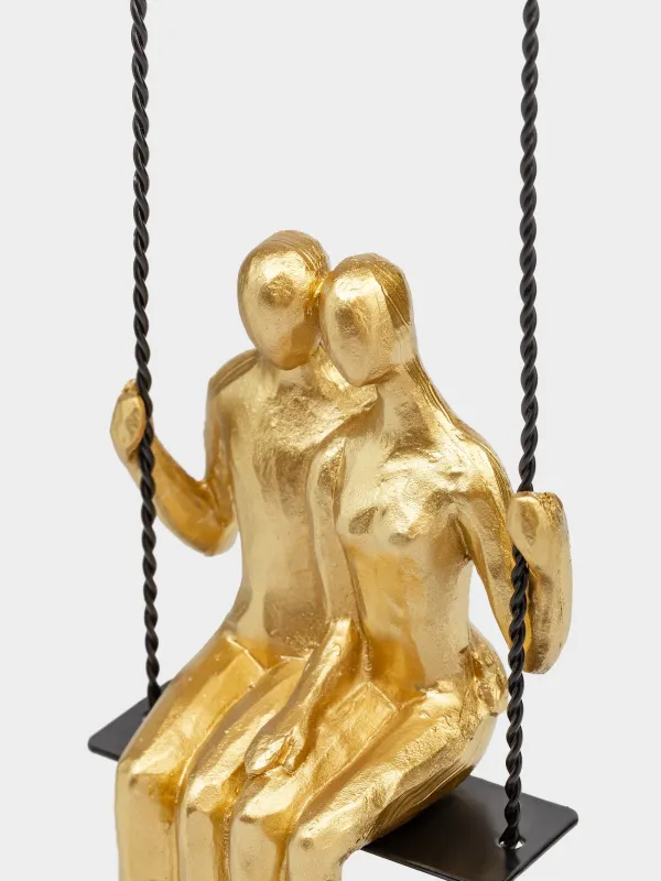 Мүсінше, 13х28 см, полирезин, алтын-қара, Әткеншектегі жұп, Two faces, image-4