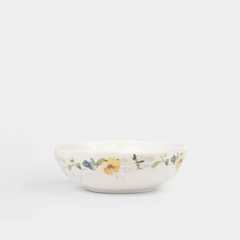 Салатник, 17х6 см, 600 мл, керамика D, белый, Кролик с цветами, Natural Easter