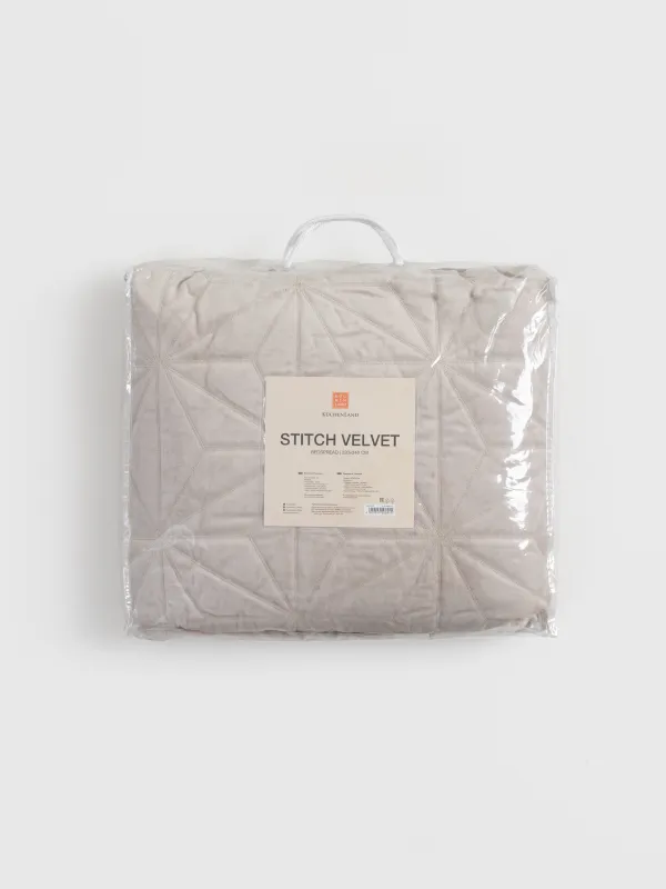 Покрывало, 220х240 см, стеганое, вельвет/микрофибра, бежевое, Toulouse, Stitch velvet, image-6