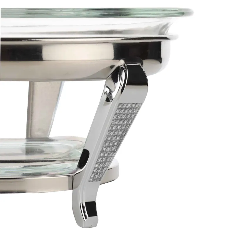 Салат ыдысы, 30х13 см, 3 пр, қасықпен/шанышқымен, тұғырда, шыны/металл, Winter antarctica, image-4