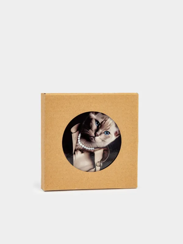 Кружка стенді, 11 см, керамика / тығын, дөңгелек, пальто Мысық, On style, image-3