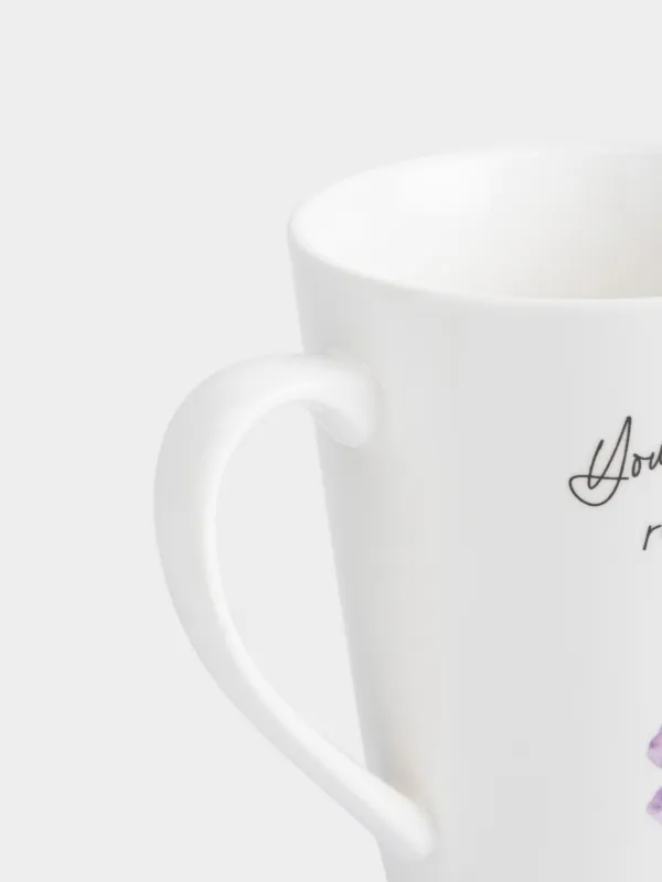 Кружка, 420 мл, фарфор N, белая, Цветы и бабочка, Bloome, image-3