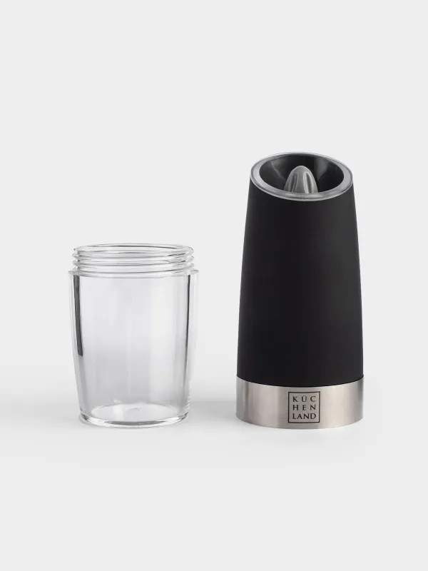 Дәмдеуіш диірмені, 20 см, гравитациялық, пластик/акрил, LED W, қара, Spicy, image-4