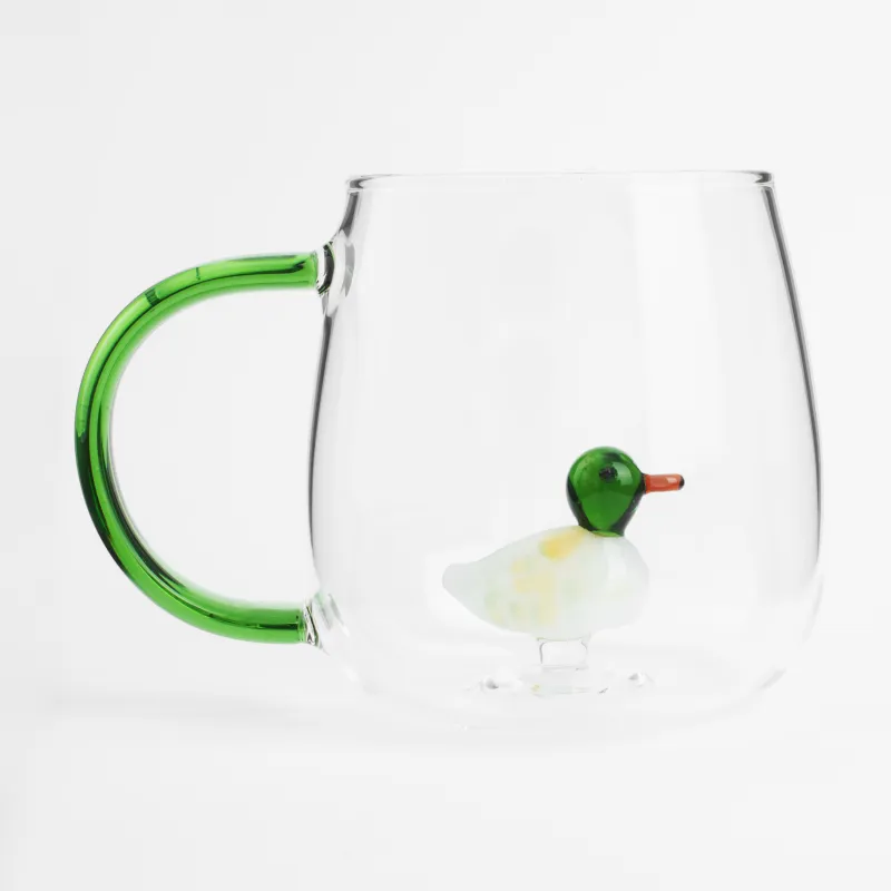 Кружка, 400 мл, шыны B, жасыл тұтқасы бар, үйрек, пішін, image-1