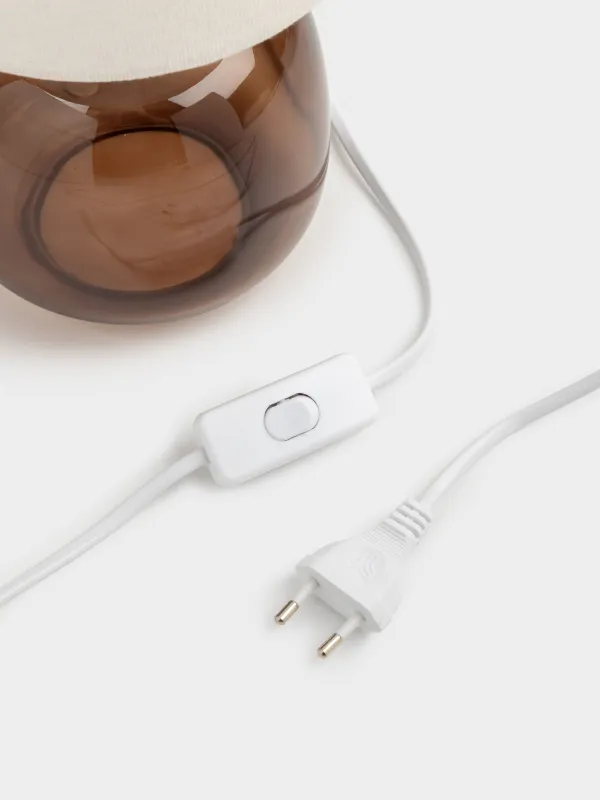 Үстел шамы, 33 см, шыны/зығыр, қоңыр, Кракелюрлі колба, Impulses light, image-4