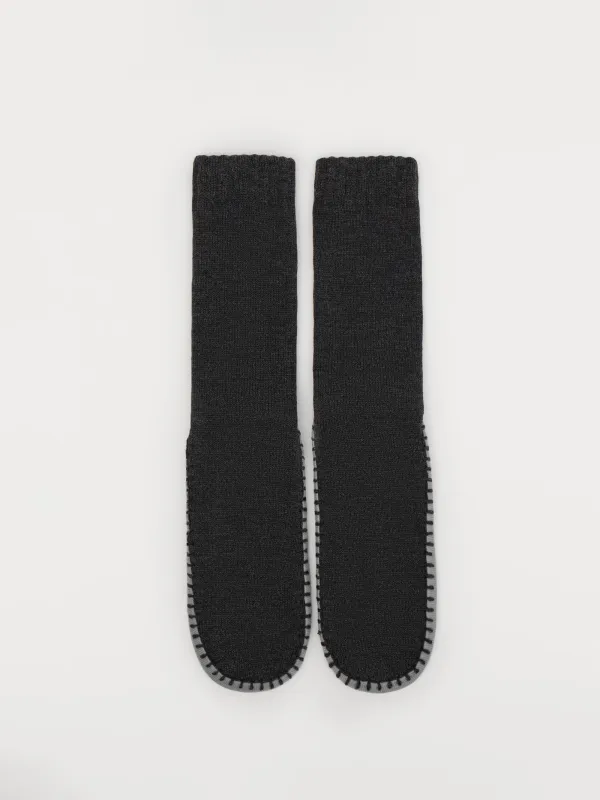 Ерлер тәпішке-шұлықтары, үйге арналған, өлшемі 39-42, акрил/полиэстер, қою сұр, Hot winter, image-0